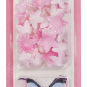 Motyle waflowe i kwiatki mini róż Rose Decor