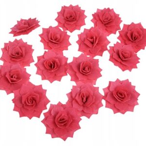 Kwiaty waflowe Róża Rozalia czerwona Rose Decor 15 szt.