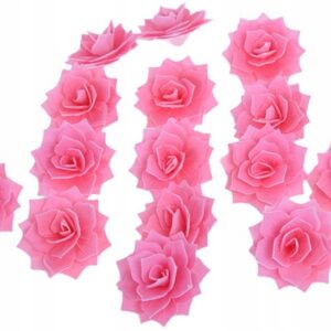Kwiaty waflowe Róża Rozalia jasnoróżowa Rose Decor 15 szt.