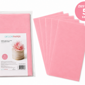 Zestaw 5 szt. Papier Waflowy Cienki Różowy DECORPAPER A4 0.3mm