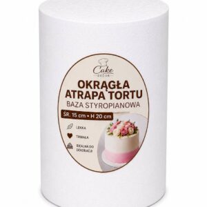 Okrągła atrapa tortu / baza styropianowa śr. 15 cm h 20 cm