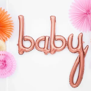 Balon foliowy Baby, różowe złoto, 73,5×75,5cm