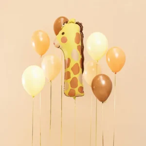 Balon foliowy Cyfra 1 – Żyrafa, 48×96 cm, mix