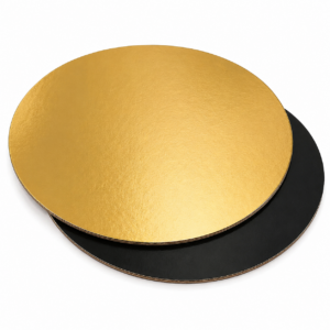 Podkłady złoto/czarne gladkie 26 cm okrągłe 2400 gsm PapilArt