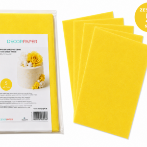 Zestaw 5 szt. Papier Waflowy Cienki Żółty DECORPAPER A4 0.3mm