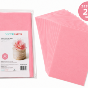 Zestaw 20 szt. Papier Waflowy Cienki Różowy DECORPAPER A4 0.3mm