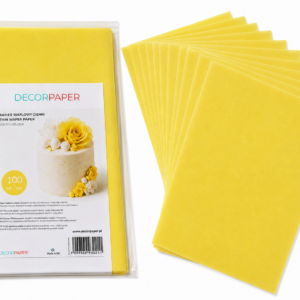 Papier Waflowy Cienki Żółty DECORPAPER 100 szt./op.