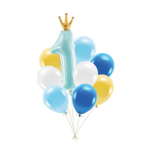 Zestaw balonów Roczek, niebieski – 9 szt.