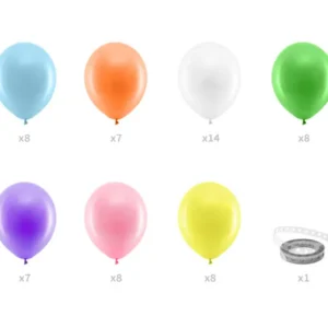 Girlanda balonowa Tęcza 200 cm – 60 szt.