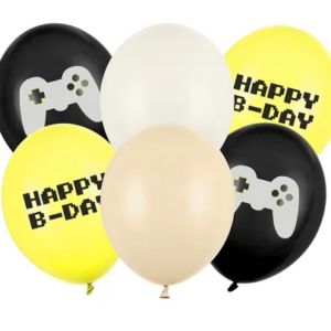 Balony 30 cm, Happy B-day, mix: 1op./6szt.