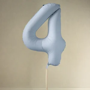 Balon foliowy Cyfra '4′, 86cm, mglisty niebieski