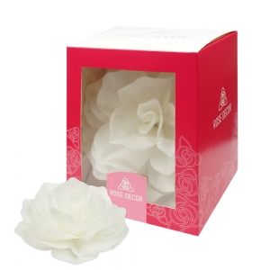 Kwiaty waflowe Róża Pastella biala Rose Decor