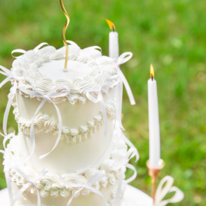 Topper na tort kokardka biała DIY 10 szt.