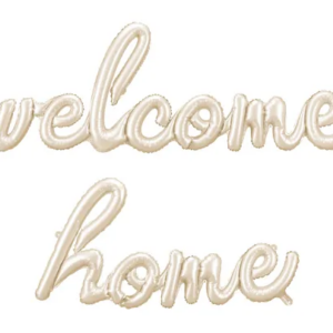 Balon foliowy Welcome Home, 335×71 cm, cappuccino