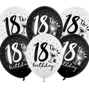 Balony 30cm, 18th! birthday, mix: 1op./6szt.