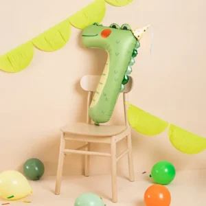 Balon foliowy Cyfra 7 – Krokodyl, 56×85 cm, mix