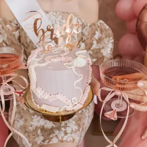 Topper na tort Bride to Be, różowe złoto, 17,5 cm