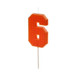 Świeczka urodzinowa Cyferka 6, 6 cm, czerwony