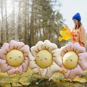 Balon foliowy Kwiatek, 104×104 cm, rumiany różowy