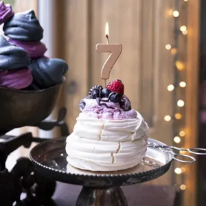 Świeczka urodzinowa Cyferka 7 różowe złoto 4,5 cm
