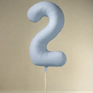 Balon foliowy Cyfra '2′, 86cm, mglisty niebieski