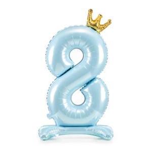 Stojący balon foliowy cyfra ”8”, 84 cm, błękit