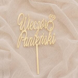Topper „Wieczór Panieński” pierścionek, diament 10cm x 9,2cm