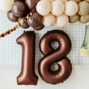 Balon foliowy Cyfra '8′, 86cm, mocca