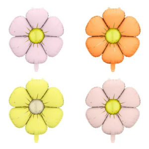 Balony foliowe do girland Stokrotki, średnica 65 cm, mix – 4 szt.