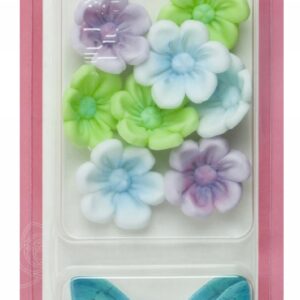 Miłki cukrowe pastelowe niebieskie z motylami waflowymi Rose Decor