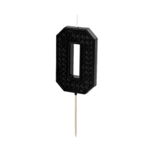 Świeczka urodzinowa Cyferka 0, 6 cm, czarny