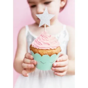 Dekoracje do muffinek Jednorożec – Gwiazdki, 6 szt.