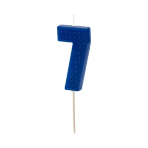 Świeczka urodzinowa Cyferka 7, 6 cm, niebieski