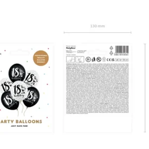 Balony 30cm, 18th! birthday, mix: 1op./6szt.