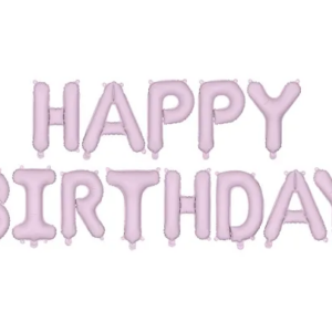 Balon foliowy Happy Birthday, 340x35cm, fiolet