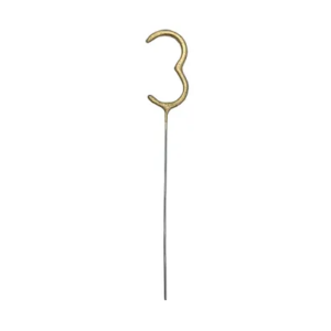 Zimne ognie Cyfra 3 złota 15 cm