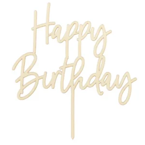 Topper drewniany Happy Birthday,16.5cm