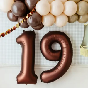 Balon foliowy Cyfra '9′, 86cm, mocca