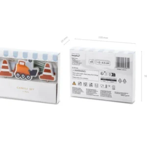 Świeczki urodzinowe Roboty Drogowe, mix, 3–4,5 cm, 5 szt.