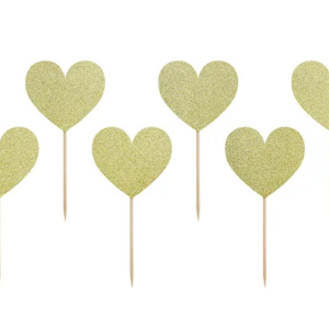Dekoracje do muffinek Sweet Love – Serca, 6 szt.