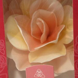 Kwiaty waflowe Róża Pastella cieniowano – łososiowo-różowa Rose Decor
