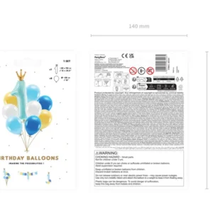 Zestaw balonów Roczek, niebieski – 9 szt.