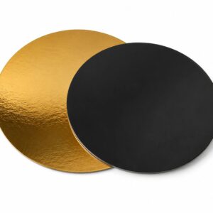 Podkłady złoto/czarne gladkie 22 cm okrągłe 2400 gsm PapilArt