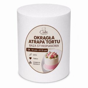 Okrągła atrapa tortu na wymiar / srednica 14 cm; wysokosc 15 cm
