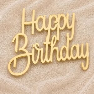 Dekor Happy Birthday (Złote lustro) 10cm x 9cm
