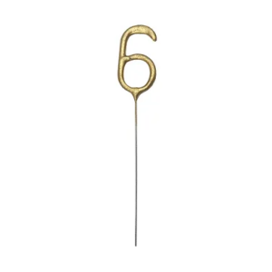 Zimne ognie Cyfra 6 złota 15 cm