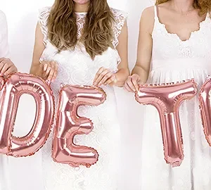Balon foliowy Bride to be, 340x35cm, różowe złoto