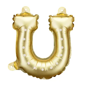 Balony foliowe do girland Podkowy, 18 × 19 cm, złoty – 3 szt.