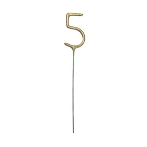 Zimne ognie Cyfra 5 złota 15 cm